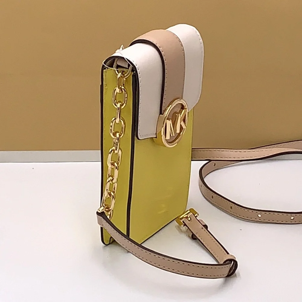 MICHAEL KORS Carmen Small Color-Block Faux Leather Phone Crossbody Bag
